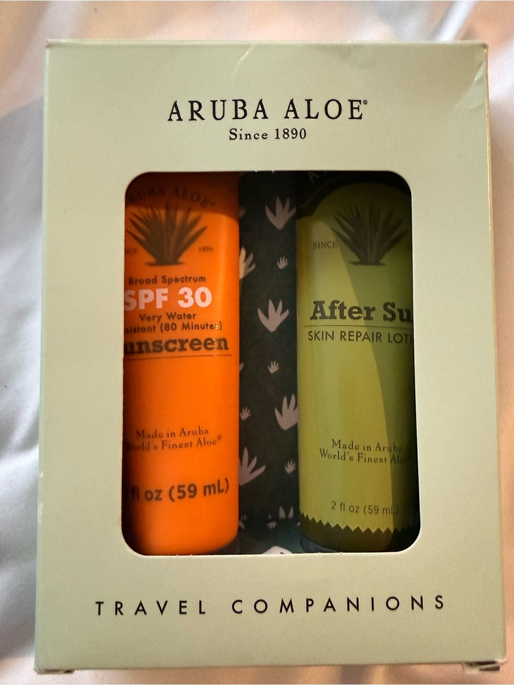 Aruba Aloe Travel Companions SPF 30 & After Sun Set – New Sealed